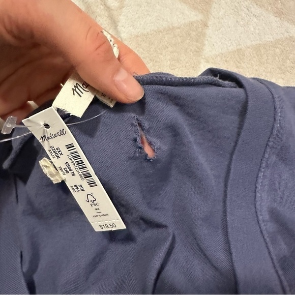 Madewell Softfade Cotton V-Neck Crop Tee nighttime blue - Picture 5 of 7